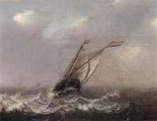 unknow artist a smalschip on choppy seas,other shipping beyond oil painting picture